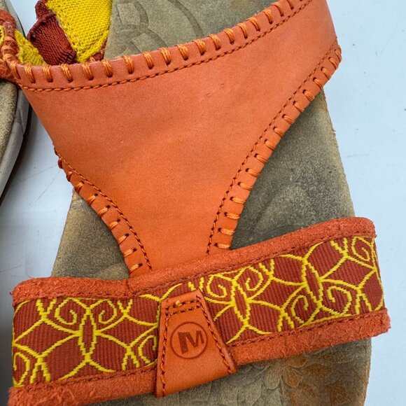 Merrell Womens Moroccan Spice Sandals Size 8 Orange Slip On Casual Cushioned - Picture 5 of 13